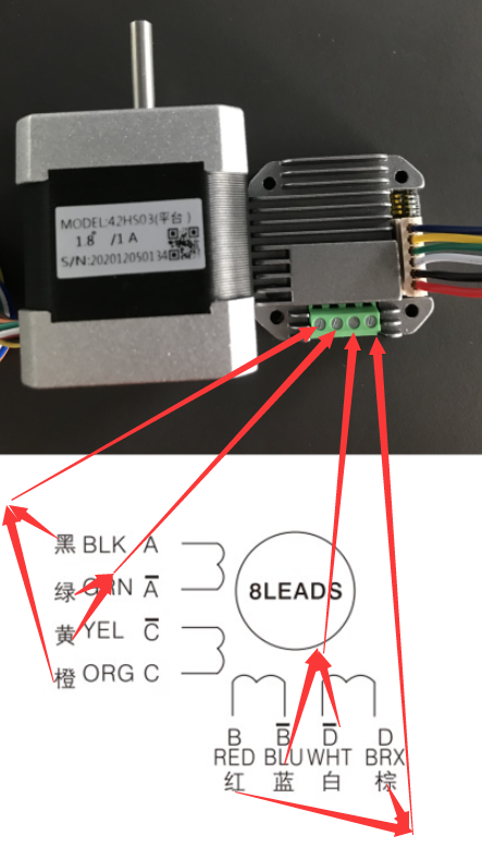 八线42步进电机如何和zd-m42p两相步进电机驱动接线使用(lp)